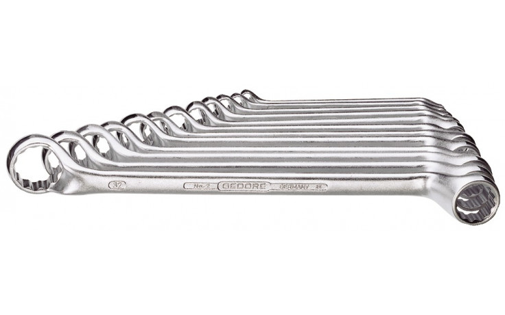 GEDORE Doppelringschlüsselsatz DIN 838 Chrom-Vanadium 2/120 12teilig