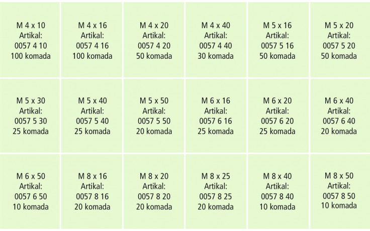 RECA Sortiment - DIN 933 - 8.8 - verzinkt blau - M4-M8 - 610-teilig