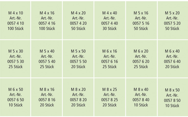 RECA Sortiment - DIN 933 - 8.8 - verzinkt blau - M4-M8 - 610-teilig