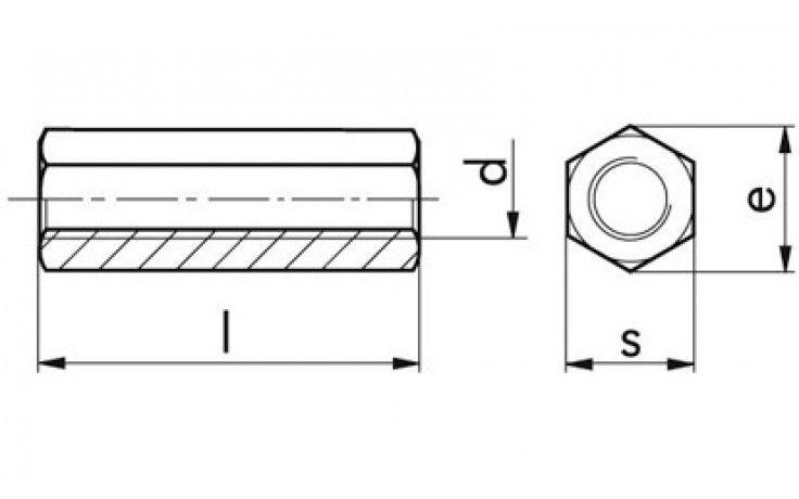 Sechskantmutter DIN 6334 - A4 - M5 X 15