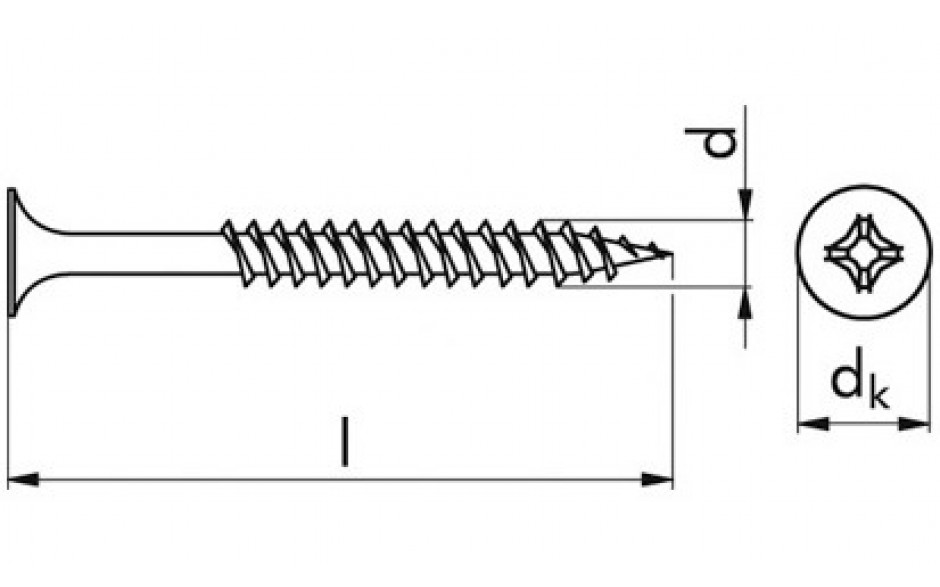 Gipsplattenschraube Doppelganggewinde TMN - EN 14566 - phosphatiert, Klasse 48 - 3,9 X 65 - CE