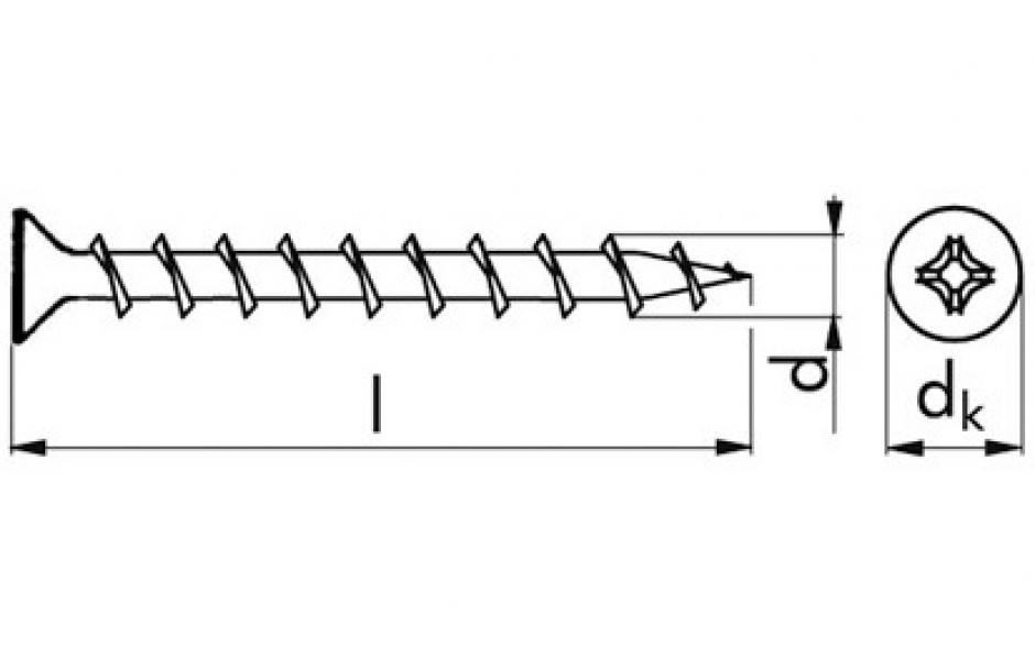 Gipskartonplattenschraube - phosphatiert - 5,5 X 38