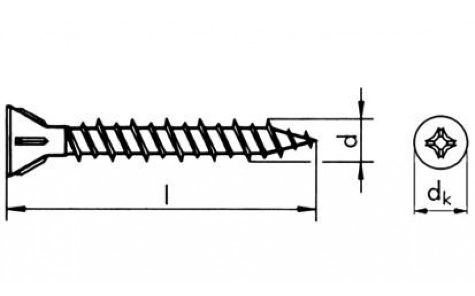 Gipsplattenschraube für Faserplatten UUN - EN 14566 - phosphatiert, Klasse 48 - 3,9 X 30 - CE