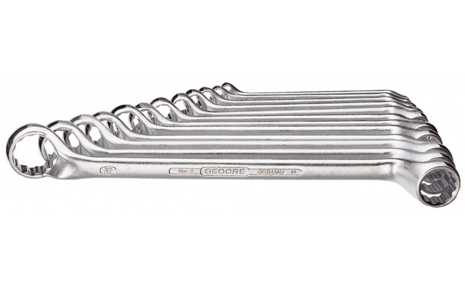 GEDORE Doppelringschlüsselsatz DIN 838 Chrom-Vanadium 2/120 12teilig