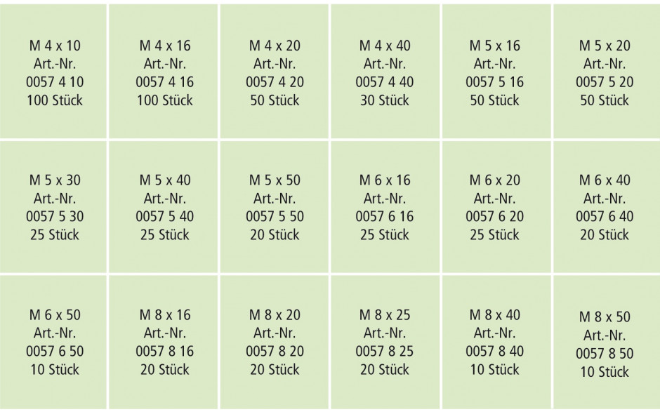 RECA Sortiment - DIN 933 - 8.8 - verzinkt blau - M4-M8 - 610-teilig
