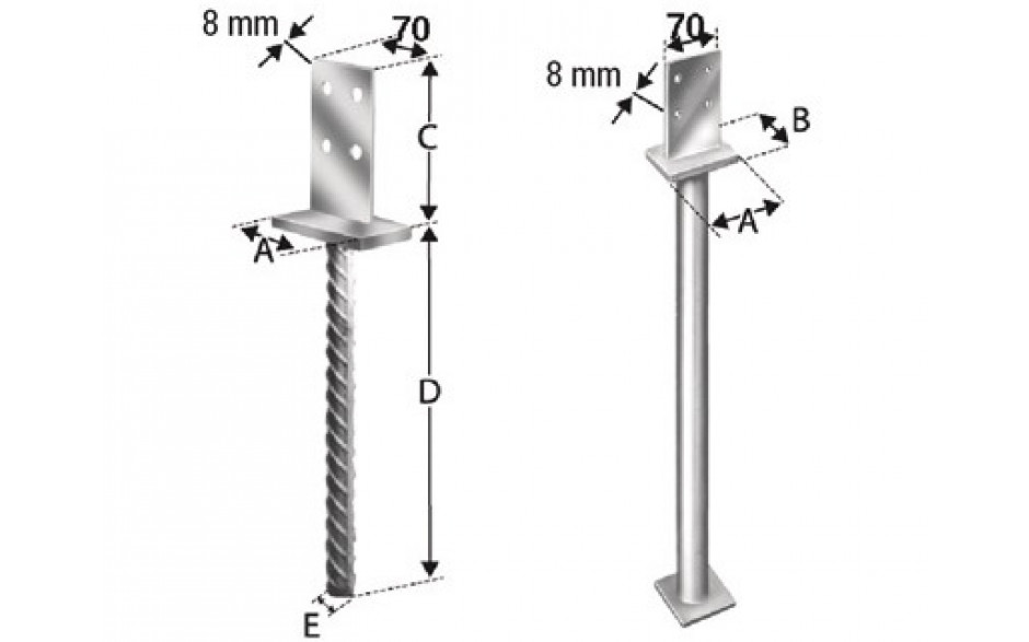 SIMPSON Stützenfuss PI 90 x 60 x 110 x 260 feuerverzinkt