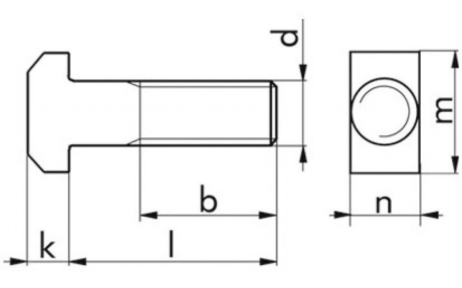 Hammerschraube DIN 186B - 8.8 - verzinkt blau - M8 X 20