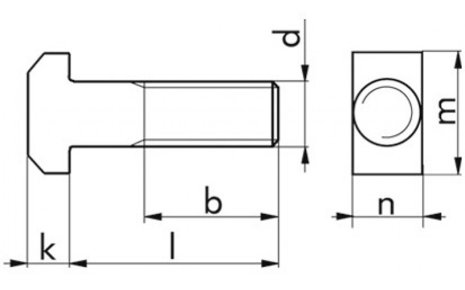 Hammerschraube DIN 188 - 8.8 - verzinkt blau - M8 X 50