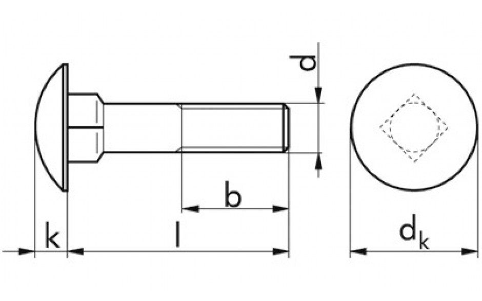 Flachrundschraube DIN 603 - A2-70 - M5 X 55 - ohne Mutter