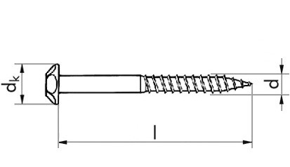 Diebstahlschutzschraube mit Holzgewinde - Stahl - verzinkt blau - 7 X 40