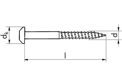 Diebstahlschutzschraube mit Dübelgewinde - A2 - 7 X 105