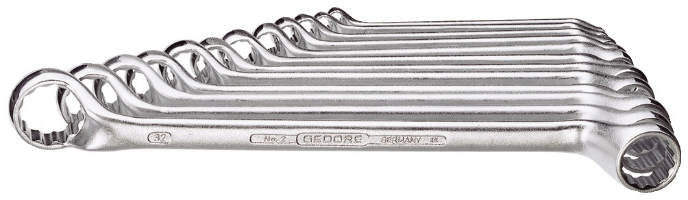 GEDORE Doppelringschlüsselsatz DIN 838 Chrom-Vanadium 2/120 12teilig
