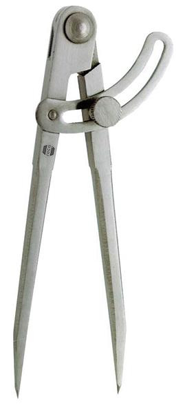 Spitzzirkel mit Nietscharnier, mit Stellbogen, Länge 150 mm