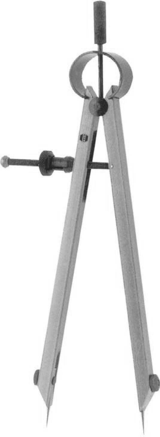 Federspitzzirkel, Länge 175 mm, mit auswechselbaren Stahl-Spitzen