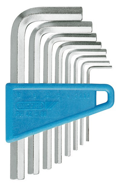 Inbusschlüssel-Satz 8-teilig DIN911 in PVC-Halter Sw 2-10 mm PH42-88