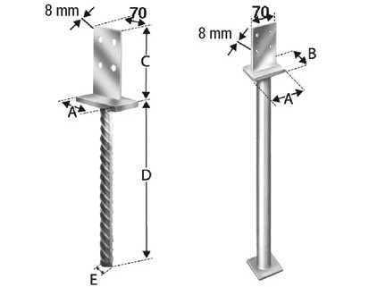 SIMPSON Stützenfuss PI 90 x 60 x 110 x 260 feuerverzinkt