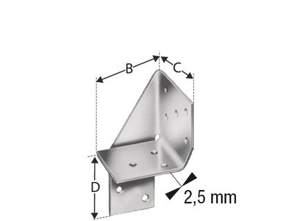 SIMPSON Universal Verbinder UNI100 Links feuerverzinkt