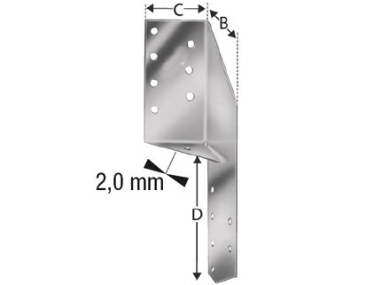 SIMPSON Universal Verbinder UNI190 Rechts feuerverzinkt