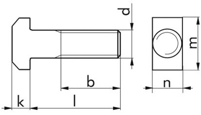 Hammerschraube DIN 186B - 4.6 - blank - M16 X 90