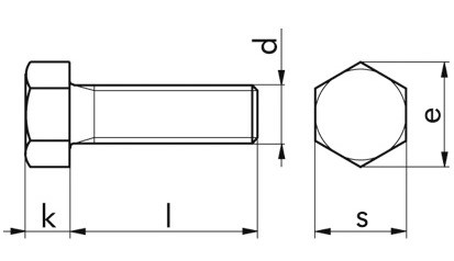 Sechskantschraube DIN 558 - 4.6 - verzinkt blau - M16 X 80