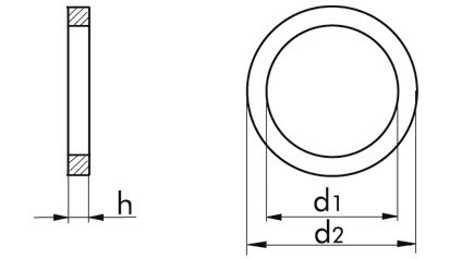 Dichtring DIN 7603A - Vulkanfiber - 4 X 8 X 1,5