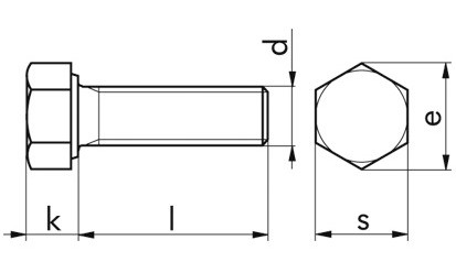 Sechskantschraube ISO 4017 - A2-70 - M3 X 6