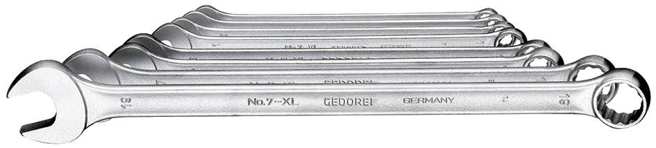 Ring-Maulschlüssel-Satz extra lang, ähnl. DIN 3113, 7 XL, SW 8, 9, 10, 11, 13, 14, 17, 19
