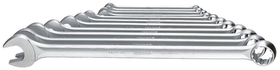 Ring-Maulschlüssel-Satz extra lang, ähnl. DIN 3113, 7 XL, SW 8, 10, 11, 12, 13, 14, 16, 17, 18, 19, 22