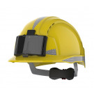 Schutzhelm JSP EVOlite® gelb mit Kartenhalter, Lampenhalterung und Reflexstreifen