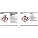Heizöl UN 1202, Gefahrstoffetiketten gemäß CLP/GHS, PVC-Klebefolie 105x148 mm