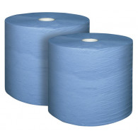 Почистваща хартия 3-слойна, синя, 22 x 36 cm опаковка = 2 ролки / на ролка 1000 отделения